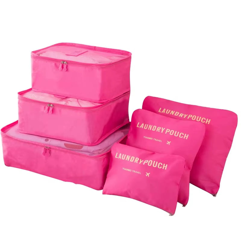6/8Pcs Set Travel Bag Organizer Clothes Luggage Travel Organizer Blanket Shoes Organizers Bag Suitcase Pouch Packing Cubes