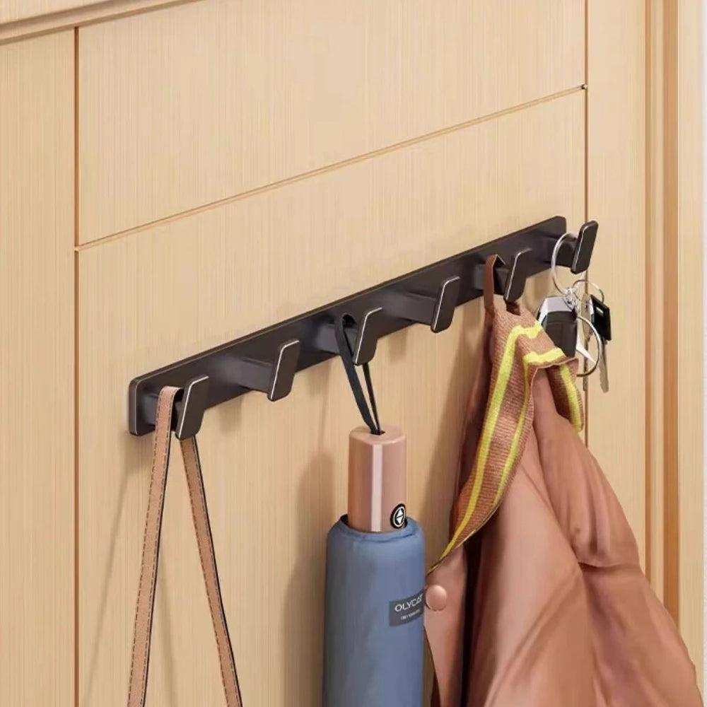 Coat Hook Wall Rack Hanger - Black Coat Rack with 5 Hooks Wall Hooks for Hanging Hat Key Bag Towel Wall Mount Coat Rack