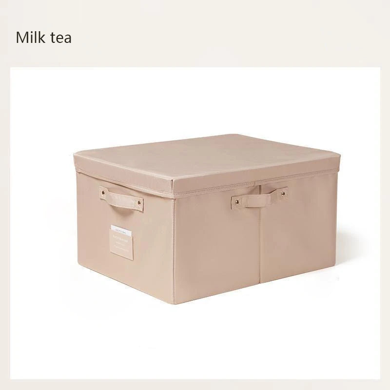 Fabric Foldable Storage Box with Lid Organizer for Clothes Large Capacity Quilt Blanket Toy Storage Closet Wardrobe Organizer