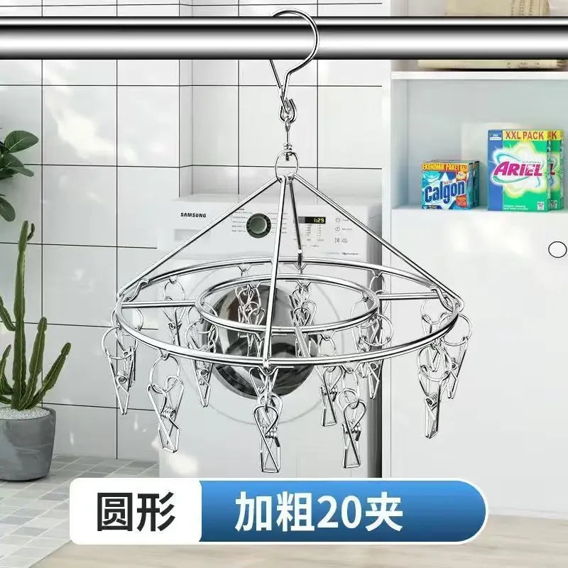 Stainless Steel Windproof Clothespin Laundry Hanger Clothesline Sock Towel Bra Drying Rack Clothes Peg Hook Airer Dryer