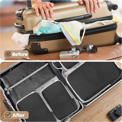 Compression Packing Cubes for Travel, Luggage Packing Organizer Bag Compressible Expandable Organizer Cubes for Carry on Travel