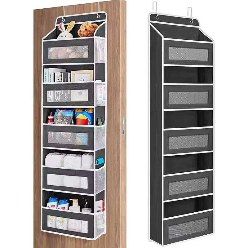 Over the Door Organizer Storage 5 Shelf Hanging Door Organizer with 5 Large Capacity Pockets for Bedroom Bathroom 1Pcs
