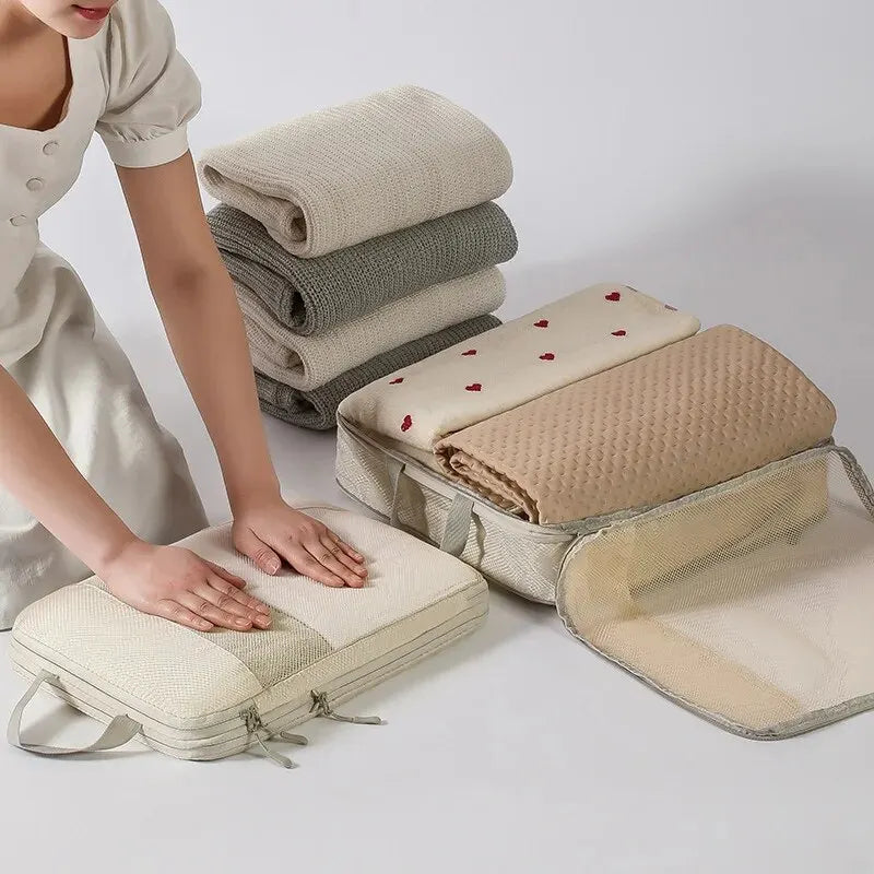 Travel Storage Bag Compressible Packing Cubes Carry on Travel Suitcase Luggage Organizer Foldable Waterproof Handbagtravel Bag