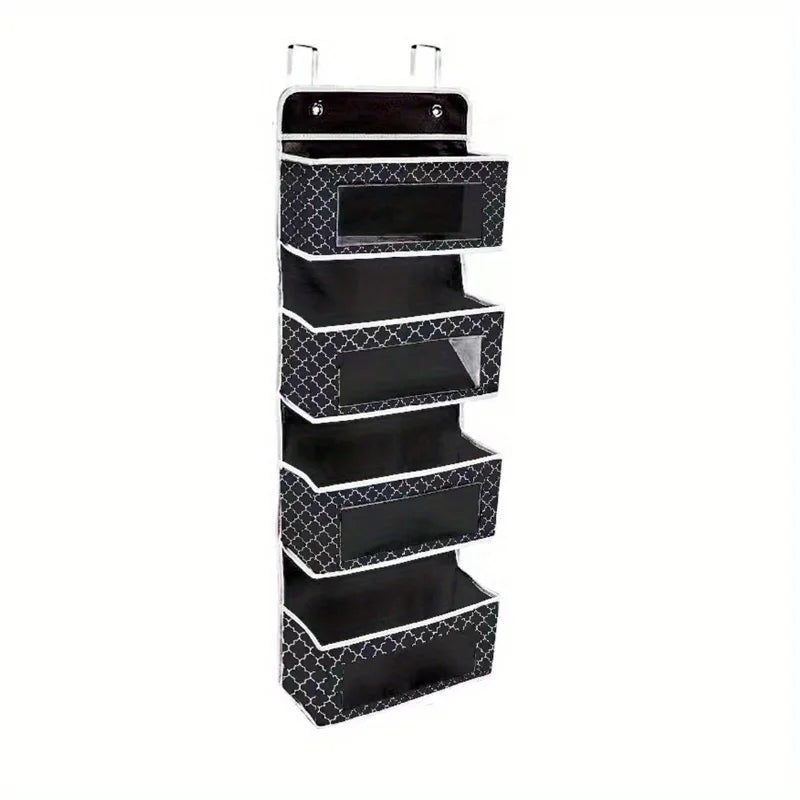 1Pc 4-Tier Door Hanging Organizer Mounted Storage Rack, Large Capacity over Door Hanging Storage Box for Storing Cosmetics, Toys