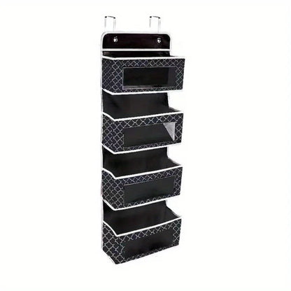 1Pc 4-Tier Door Hanging Organizer Mounted Storage Rack, Large Capacity over Door Hanging Storage Box for Storing Cosmetics, Toys