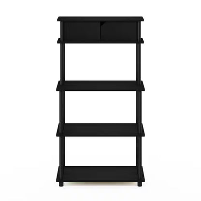 Turn-N-Tube Americano and Black Storage Shelf with Upper Cabinet