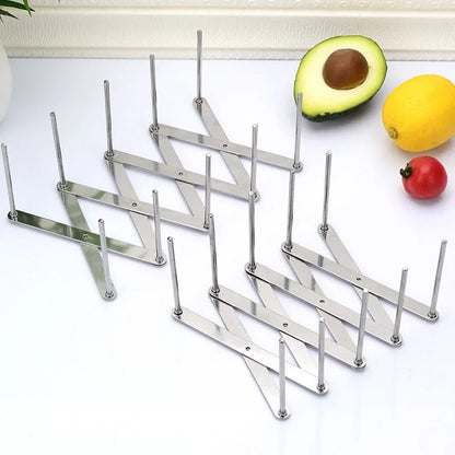 Dish Plate Organizer Rack Pot Lid Holder Tableware Drying Storage Tray Holder Adjustable Plates Holder Rest Kitchen Accessories