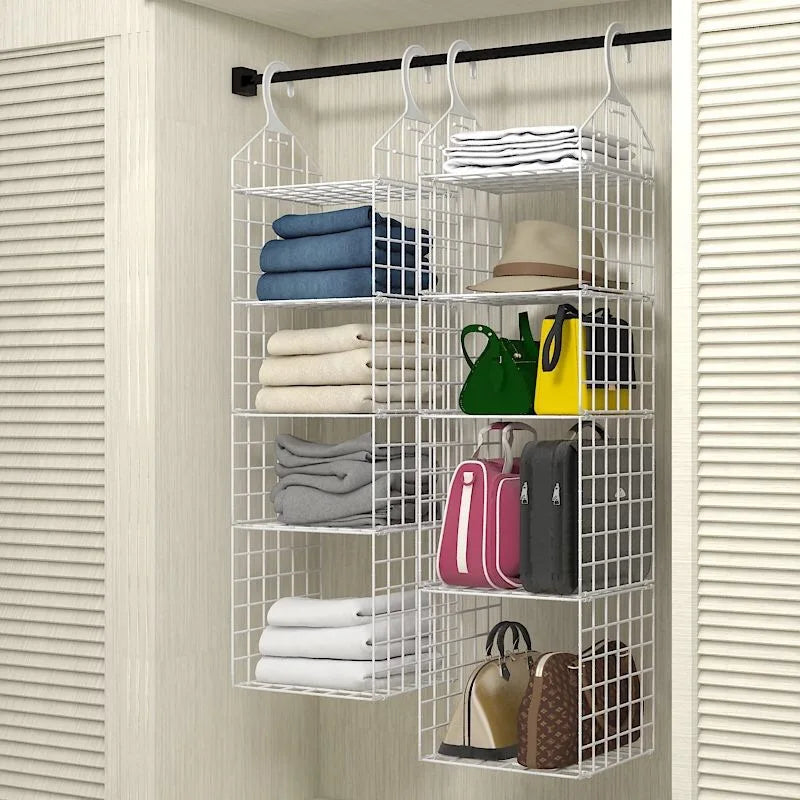 Clothes Storage Wardrobe Hanging Organizer Cabinets Hanger Home Handbag Holder Clothing Organization Dressing Room System Closet