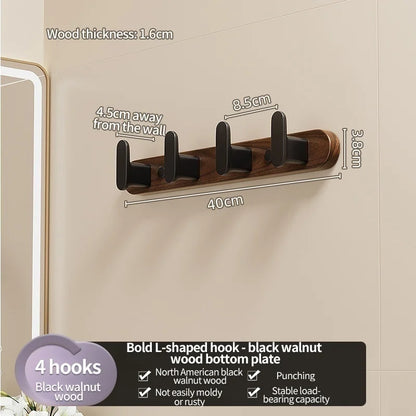 Wood Hooks Strong Hook Wall Hanger Sticker Hanging Coat Rack Clothes Hanger Shower Robe Hook Kitchen Bathroom Towel Hooks