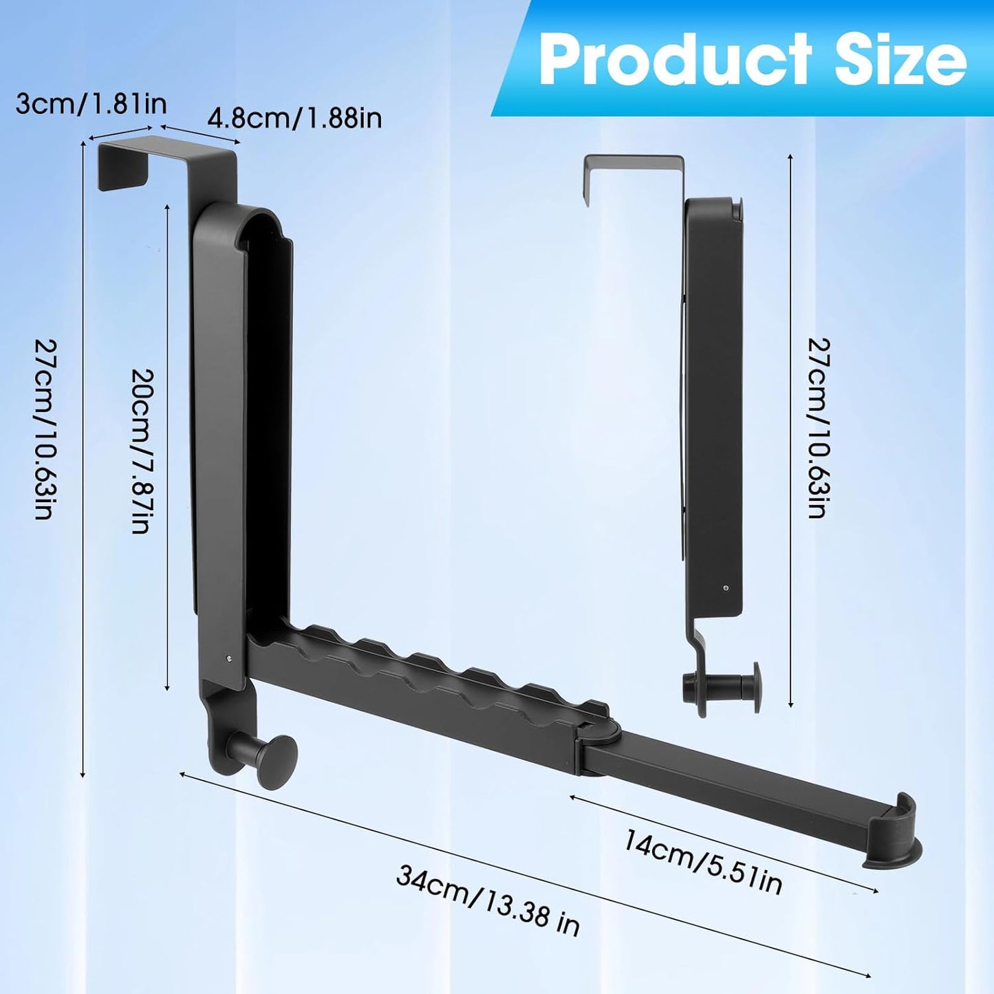 Over the Door Drying Rack, 1 Pack Grey Foldable Clothes Hanger Doors Hooks