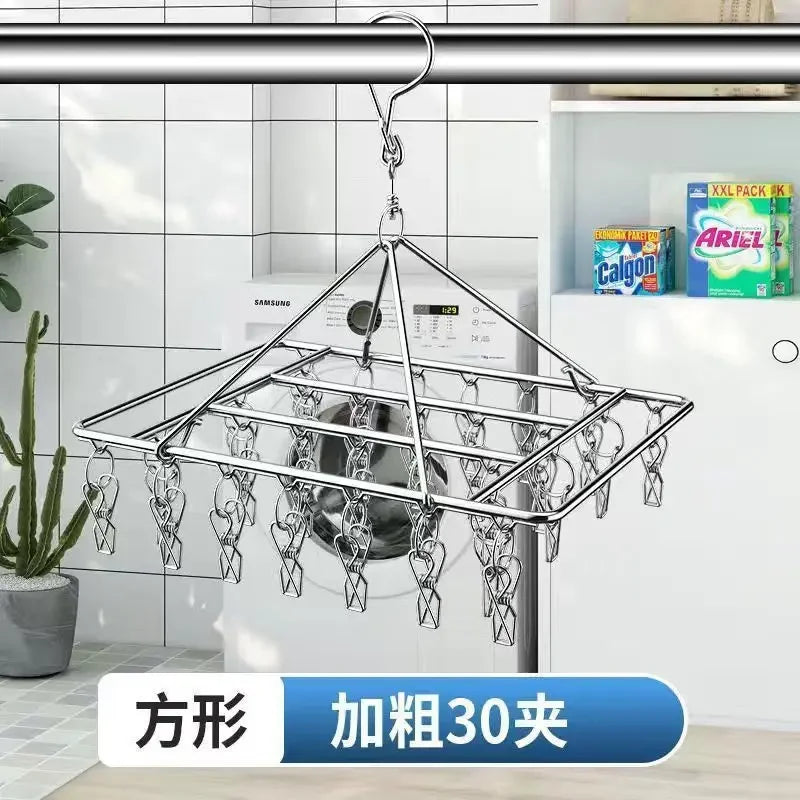 Stainless Steel Windproof Clothespin Laundry Hanger Clothesline Sock Towel Bra Drying Rack Clothes Peg Hook Airer Dryer