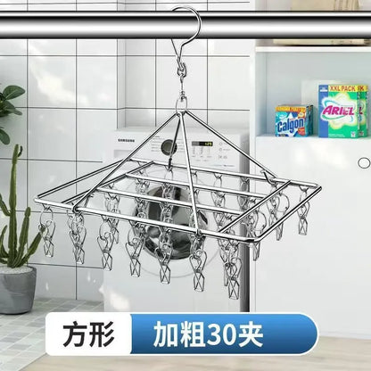 Stainless Steel Windproof Clothespin Laundry Hanger Clothesline Sock Towel Bra Drying Rack Clothes Peg Hook Airer Dryer