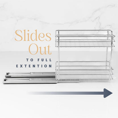 Pull-Out Cabinet Organizer for Spices and Canned Goods, Dimensions: 4.5"W x 10.375"D x 8.875"H