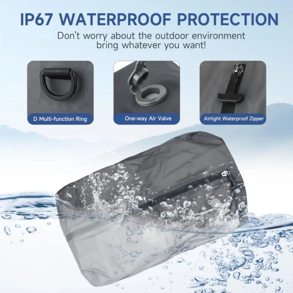 Vacuum Compression Bags for Camping,Travel Vacuum Clothing Storage Bags, Portable Space-Saver, Airtight Seal for Hiking Backpack
