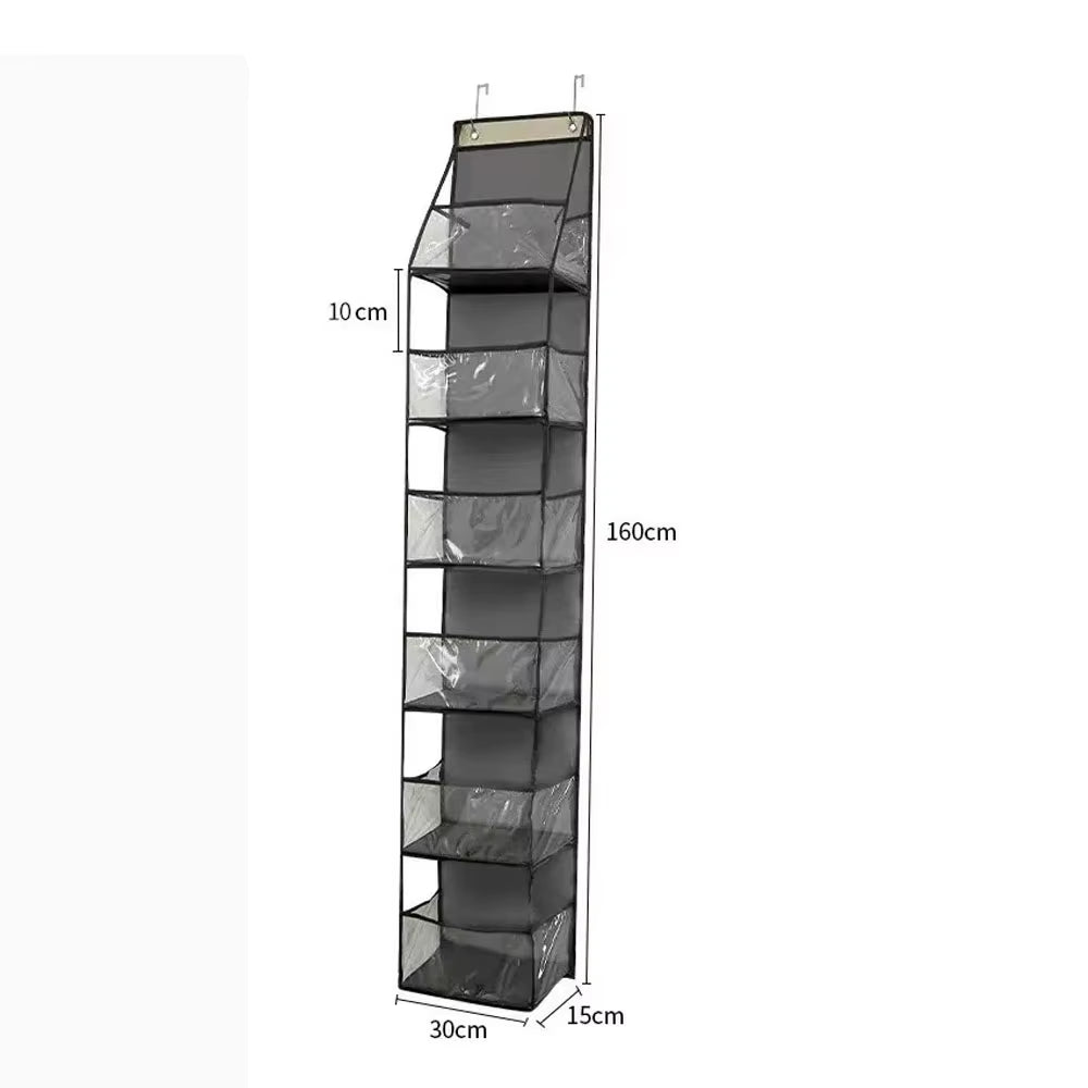 Over the Door Organizer Storage 5 Shelf Hanging Door Organizer with 5 Large Capacity Pockets for Bedroom Bathroom 1Pcs
