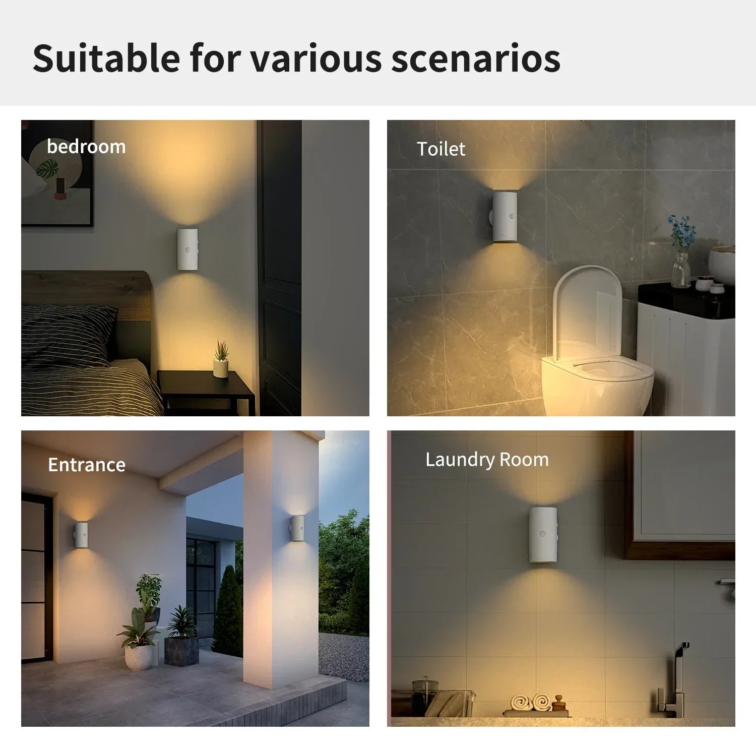 LED Night Light with Motion Sensor RGB Gradient Ambient Wall Lamp Rechargeable Dimmable Magnetic Ladder Light for Bedside Closet