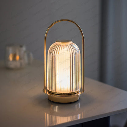 Wireless Table Lamp Rechargeable Portable Bedroom Bedside Touch Crystal Desk Lamp Night Light LED Decor Lights for Bar Coffee
