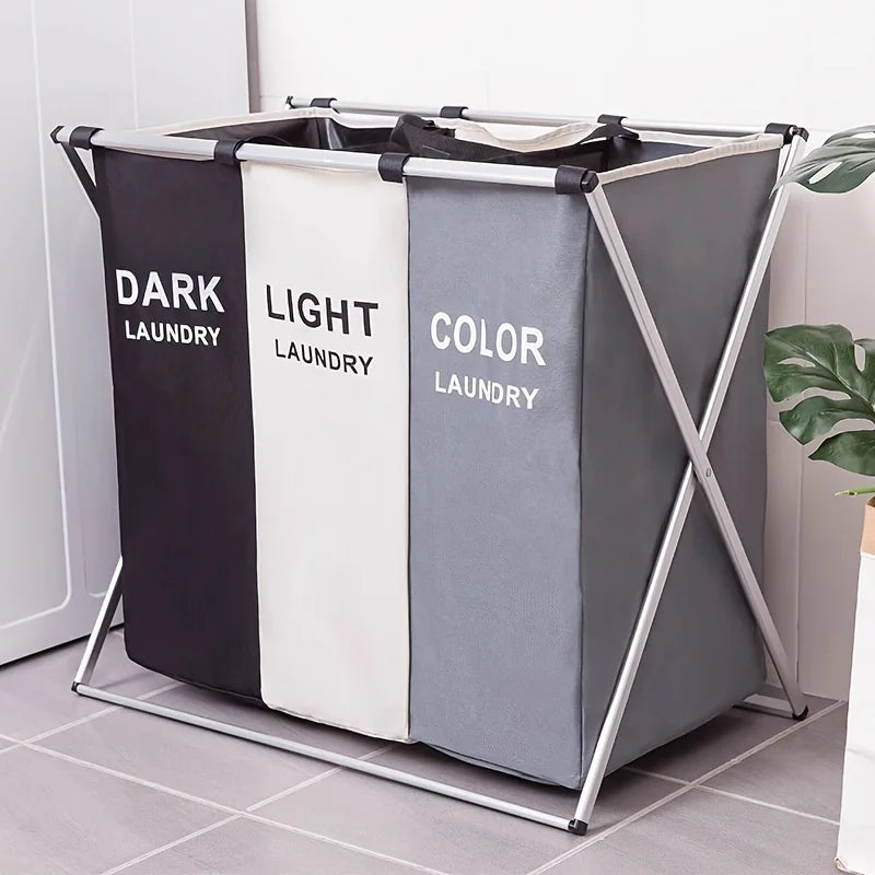 Large Capacity Foldable Sorting Laundry Basket, Folding Storage Basket, Suitable for Bedroom, Laundry Room, Bathroom, School, Ho
