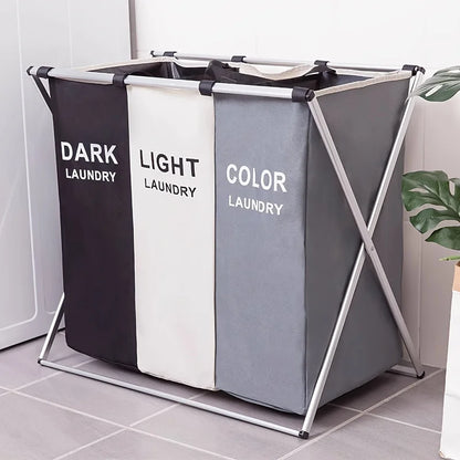 Large Capacity Foldable Sorting Laundry Basket, Folding Storage Basket, Suitable for Bedroom, Laundry Room, Bathroom, School, Ho