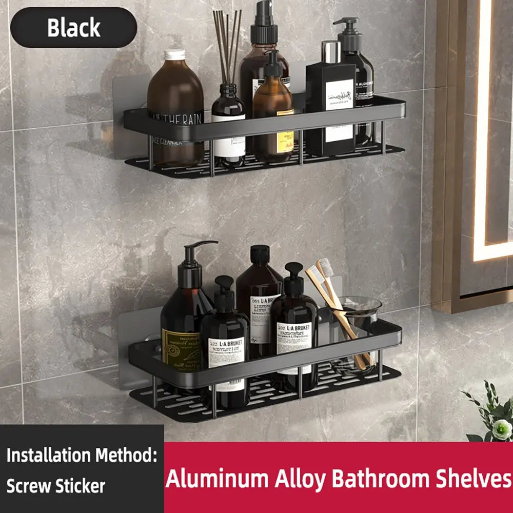 Wall Mounted Rectangular Rack Wall Mounted Shower Shampoo Rack No Drill Rack Tripod Bathroom Rack Towel Rack