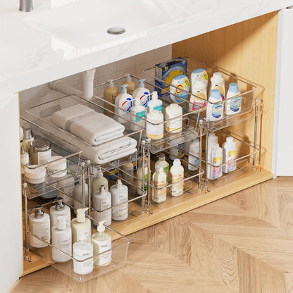 4-Pack Standard Under-Sink Bathroom Organizer