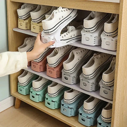 1Pcs Adjustable Shoe Rack Organizer Shoe Slot Space Saver Double-Layer Shoe Rack Organization Shoes Storage Rack Shoe Box