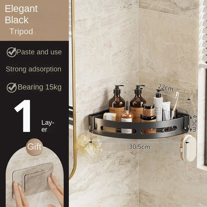 Punch Free Wall Mounted Bathroom Shelf No Drill Shower Shelf Kitchen Storage Organizer Shampoo Rack Makeup Storage Organizer