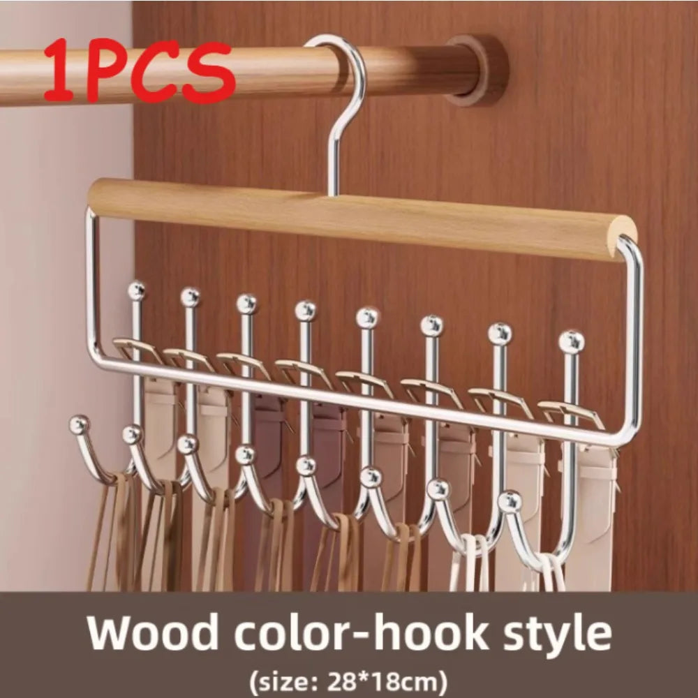 Hanger for Closet Organizer Wardrobe Organizer Clothes Hat and Bag Hook Metal Wall Mounted Coat Rack with 8 Storage Hooks