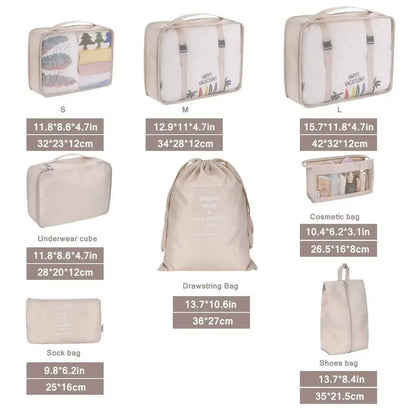 6/8Pcs Set Travel Bag Organizer Clothes Luggage Travel Organizer Blanket Shoes Organizers Bag Suitcase Pouch Packing Cubes