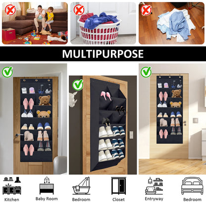 Hanging Shoe Organizer with 9 Pocket Hooks Wear Resistant the Door Shoe Hanger Door Hanging Storage Space Organizer Rack Closet