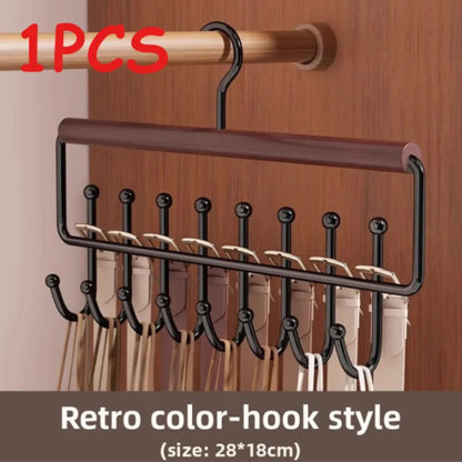 Hanger for Closet Organizer Wardrobe Organizer Clothes Hat and Bag Hook Metal Wall Mounted Coat Rack with 8 Storage Hooks