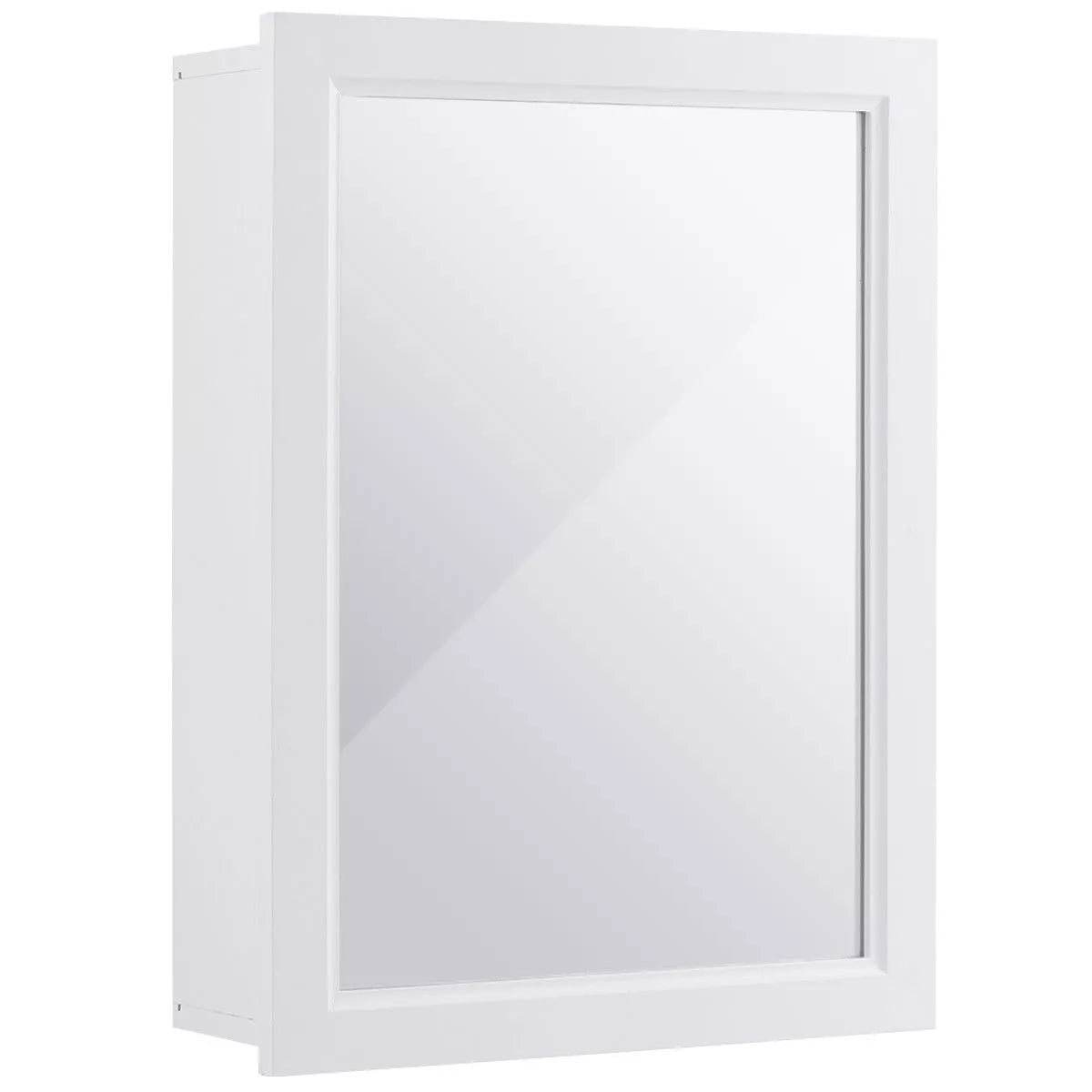 Costway room Mirror Cabinet Wall Mounted Kitchen Medicine Storage Adjustable Shelf