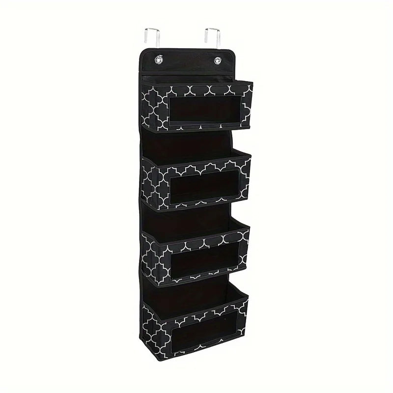 1Pc 4-Tier Door Hanging Organizer Mounted Storage Rack, Large Capacity over Door Hanging Storage Box for Storing Cosmetics, Toys