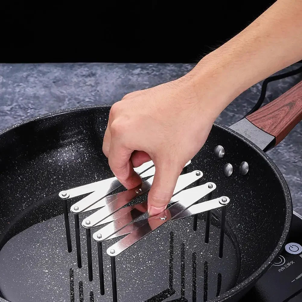 Stainless Steel Pot Lid Holder Retractable Space Saving Multifunctional Dish Plate Bowl Organizer Storage Rack Kitchen Supplies
