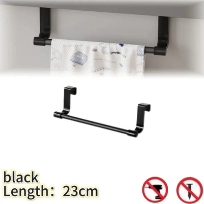 Towel Rack over Door Stainless Steel Towel Bar Storage Organizer Bathroom Kitchen Cabinet Door Hanging Towel Rack