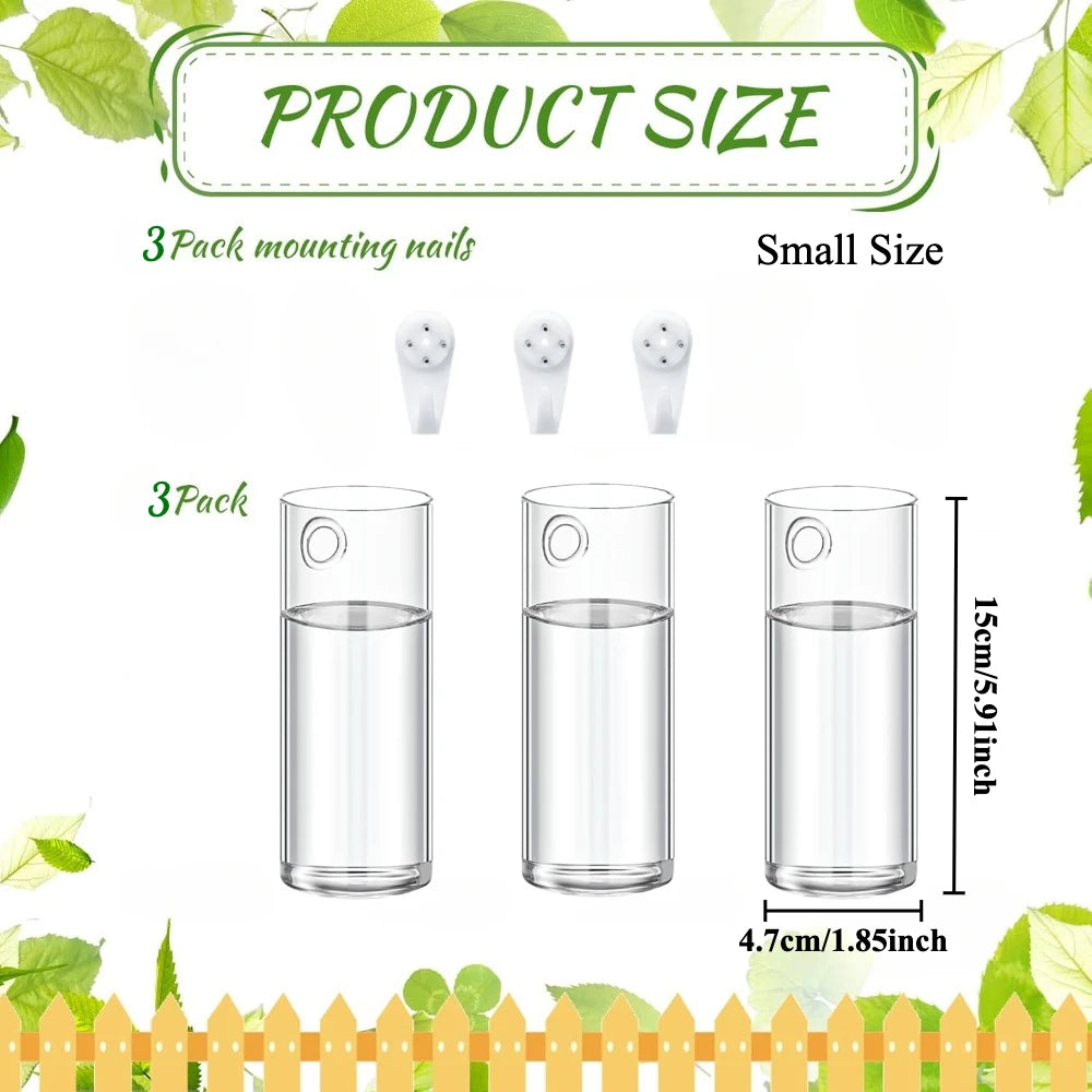 3/6Pack Wall Hanging Glass Planters Plant Terrarium Holders Wall Hanging Transparent Planter Garden Living Room Wall Decor