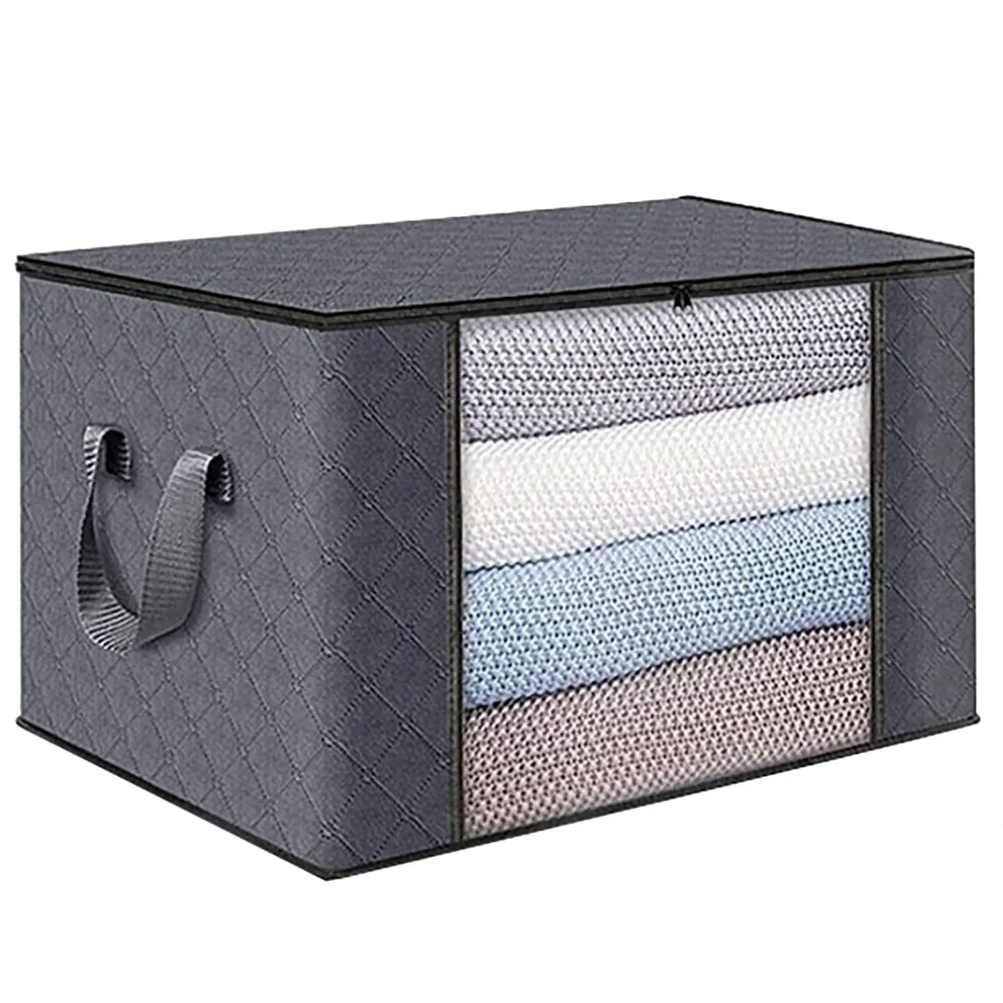 3 Pack under Bed Storage Container Organizer Large Capacity under Bed Clothes Storage Box Foldable Storage Bag with Clear Window