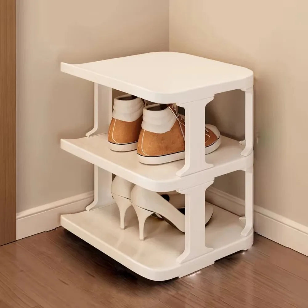 Removable Vertical Shoe Rack 2-8 Layers Saving Space Layered Shoe Cabinets Anti-Drop Stackable Shoes Storage Organizer Doorway