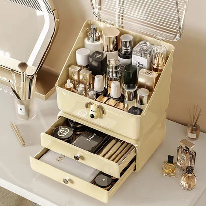 1PCS Cosmetics Storage Box Makeup Organizer Large Capacity Dust-Proof Jewelry Storage Drawer for Cotton Pads Swabs Bathroom Box