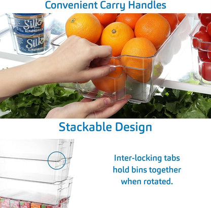 14-Piece Stackable Clear Acrylic Refrigerator and Freezer Organizer Set