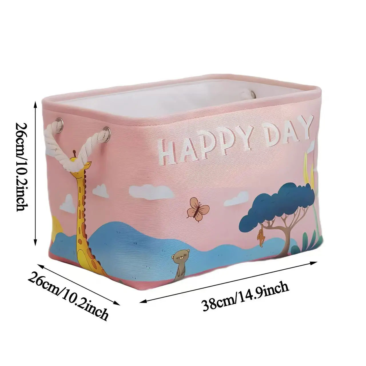 Folding Linen Storage Box with Handles Space-Saving Cube Organizer Basket for Home Supplie Baby Toys Clothes Books Organizer
