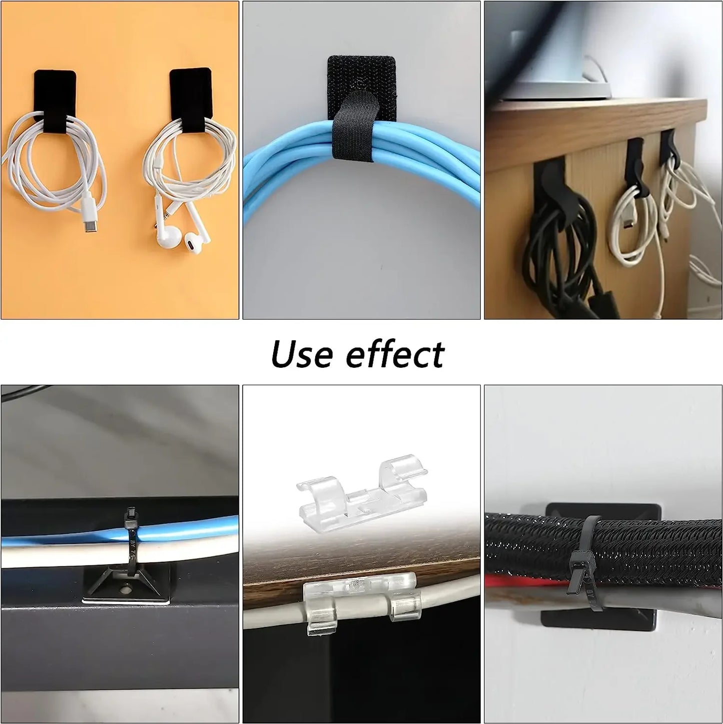 173 PCS Cable Organizer Clips Office Cable Management Kit Cord Management Cord Organizer Tie for Car Office Home