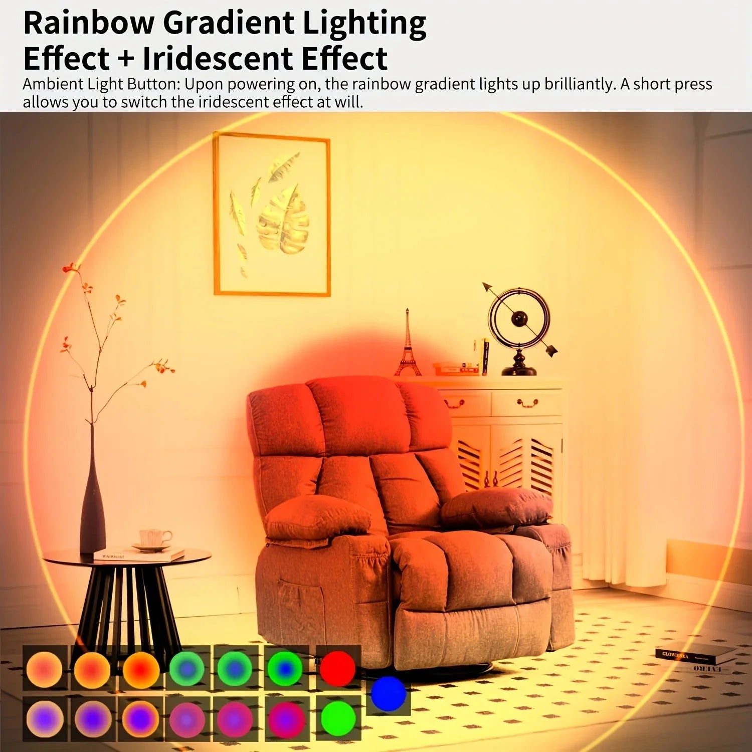LED Motion Sensor Wall Lamp Wall Lights RGB Light Home Decoration Light up & down Night Light Rechargeable for Stair Porch Decor