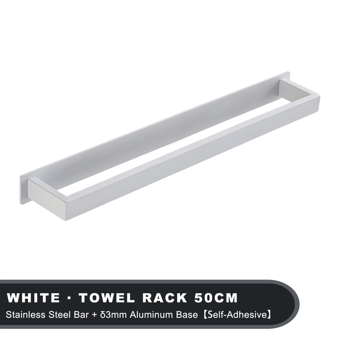 Strong Adhesive Bathroom Towel Rack Stainless Steel Bath Towel Hanger Wall Mounted Kitchen Hand Towel Holder No Drill