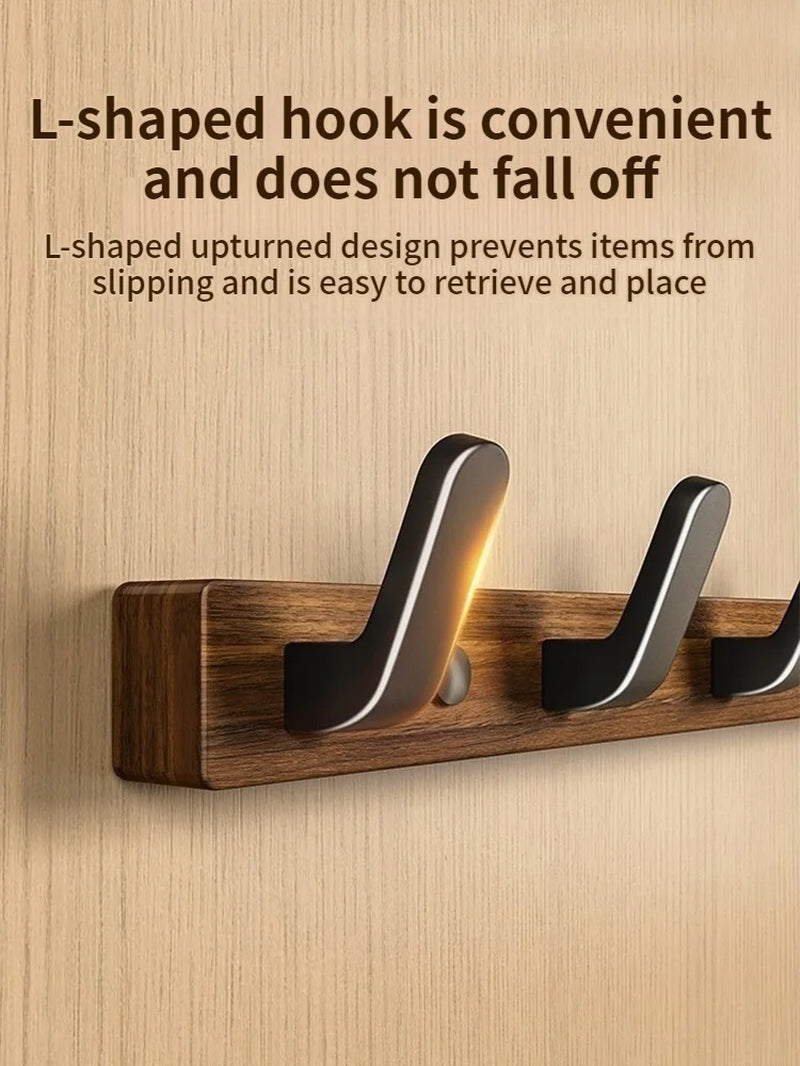 Wood Hooks Strong Hook Wall Hanger Sticker Hanging Coat Rack Clothes Hanger Shower Robe Hook Kitchen Bathroom Towel Hooks