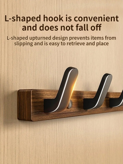 Wood Hooks Strong Hook Wall Hanger Sticker Hanging Coat Rack Clothes Hanger Shower Robe Hook Kitchen Bathroom Towel Hooks