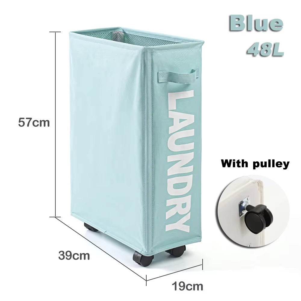Foldable Laundry Basket Dirty Clothes Basket Clothes Storage Box Yoga Storage Sundries Box with Wheels Bathroom Accessories