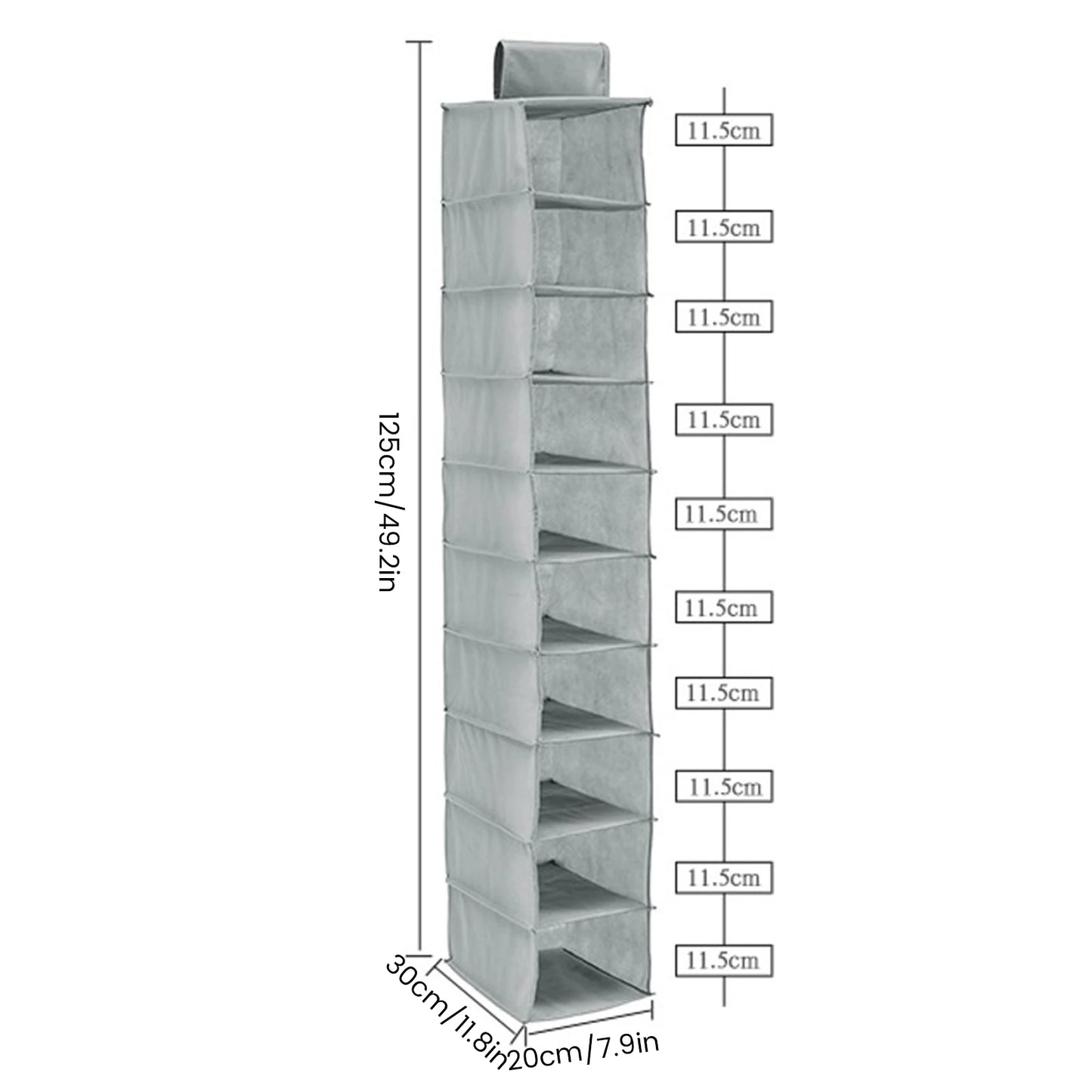 Hanging Shoe Organizer Non-Woven Shoe Storage Shelf 10-Layer Foldable Hanging Shoe Rack Space Saving for Home Bedroom Closet