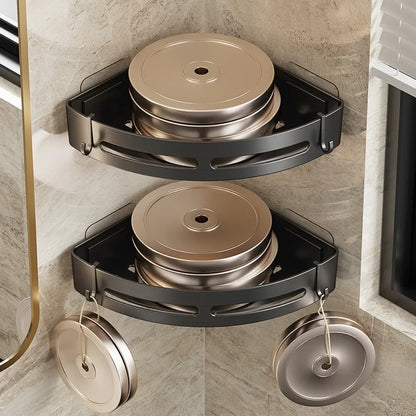Punch Free Wall Mounted Bathroom Shelf No Drill Shower Shelf Kitchen Storage Organizer Shampoo Rack Makeup Storage Organizer