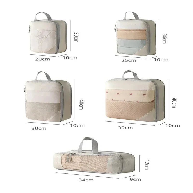 3/5 Pcs Set Travel Bag Organizer Clothes Luggage Travel Organizer Blanket Shoes Organizers Bag Suitcase Pouch Packing Cubes